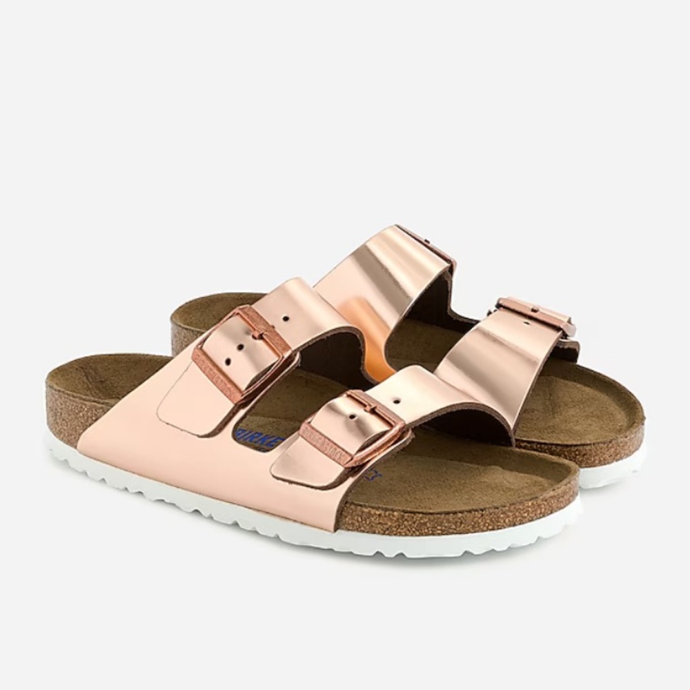 Birkenstock NWT Arizona softf footbed sandals Metallic Copper, women’s 38